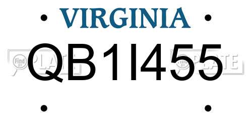 QB1I455 Virginia License Plate