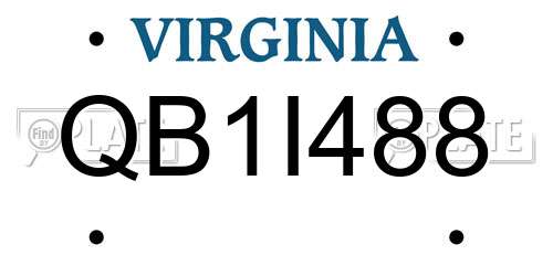 QB1I488 Virginia License Plate