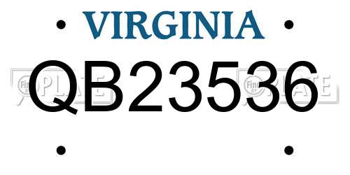 QB23536 Virginia License Plate