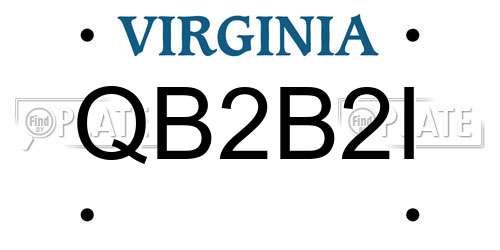 QB2B2I Virginia License Plate