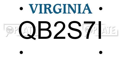 QB2S7I Virginia License Plate