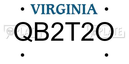QB2T2O Virginia License Plate