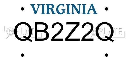 QB2Z2Q Virginia License Plate
