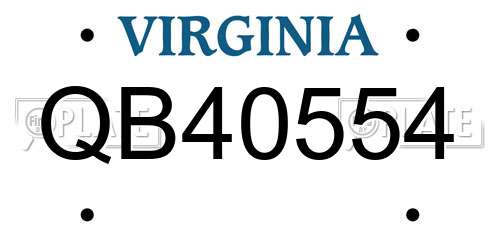 QB40554 Virginia License Plate