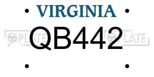 QB442 Virginia License Plate