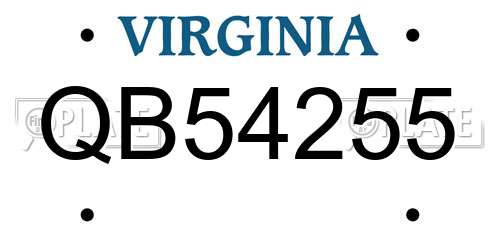 QB54255 Virginia License Plate