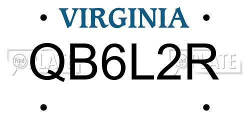 QB6L2R Virginia License Plate