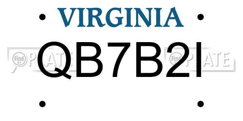 QB7B2I Virginia License Plate