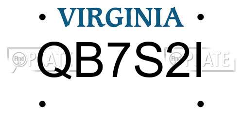 QB7S2I Virginia License Plate