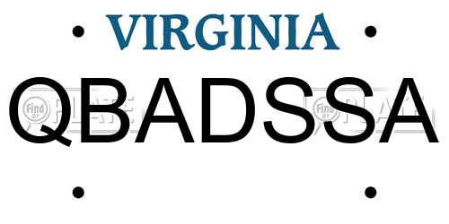 QBADSSA Virginia License Plate