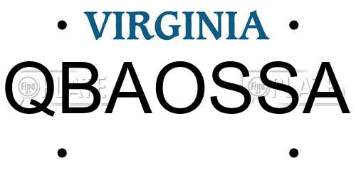 QBAOSSA Virginia License Plate
