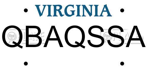 QBAQSSA Virginia License Plate