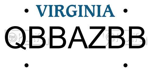 QBBAZBB Virginia License Plate