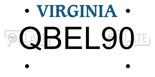 QBEL90 Virginia License Plate