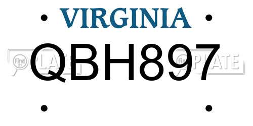 QBH897 Virginia License Plate