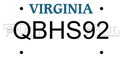 QBHS92 Virginia License Plate