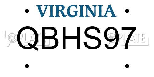 QBHS97 Virginia License Plate