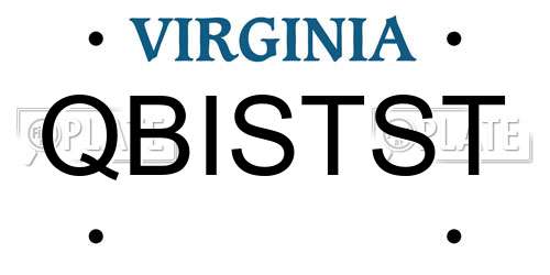 QBISTST Virginia License Plate
