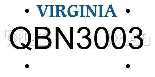 QBN3003 Virginia License Plate