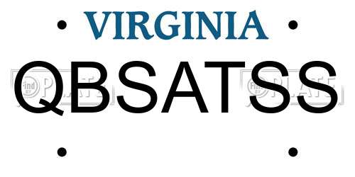 QBSATSS Virginia License Plate