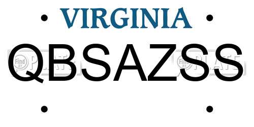 QBSAZSS Virginia License Plate