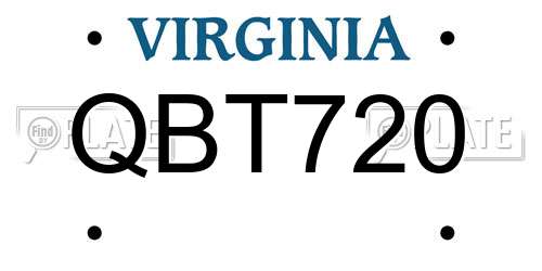 QBT720 Virginia License Plate
