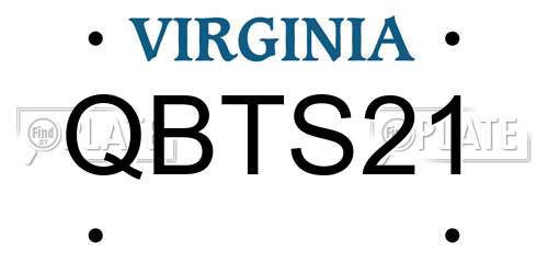 QBTS21 Virginia License Plate