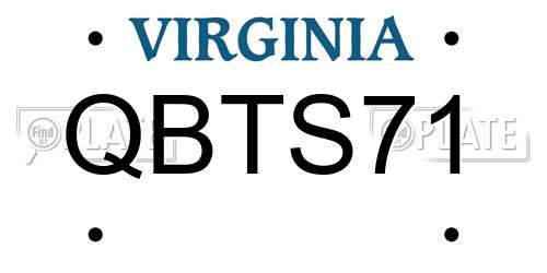 QBTS71 Virginia License Plate