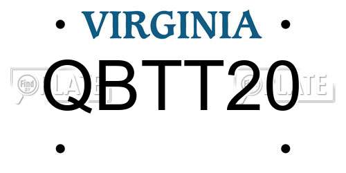 QBTT20 Virginia License Plate