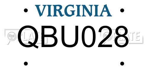 QBU028 Virginia License Plate