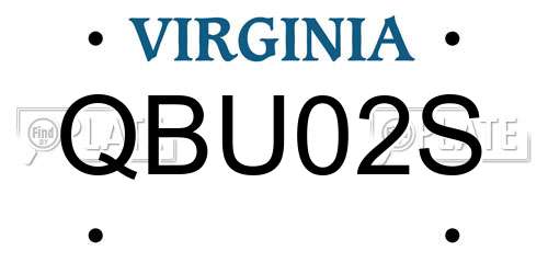 QBU02S Virginia License Plate