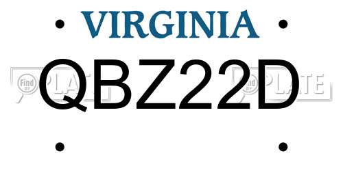 QBZ22D Virginia License Plate