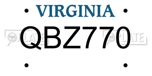 QBZ770 Virginia License Plate