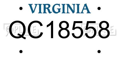 QC18558 Virginia License Plate