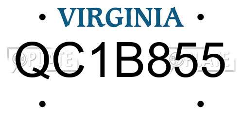 QC1B855 Virginia License Plate