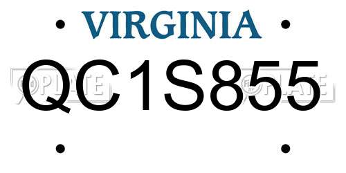 QC1S855 Virginia License Plate