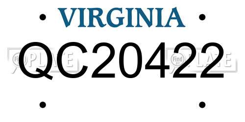 QC20422 Virginia License Plate