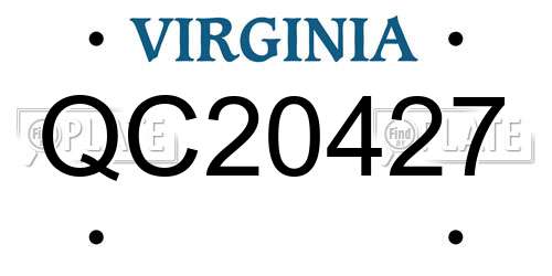 QC20427 Virginia License Plate