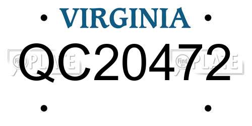 QC20472 Virginia License Plate