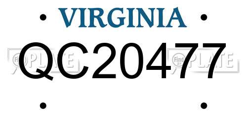 QC20477 Virginia License Plate