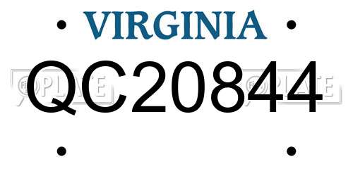 QC20844 Virginia License Plate