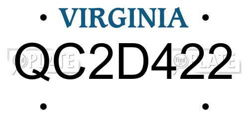 QC2D422 Virginia License Plate