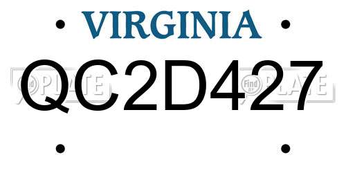 QC2D427 Virginia License Plate
