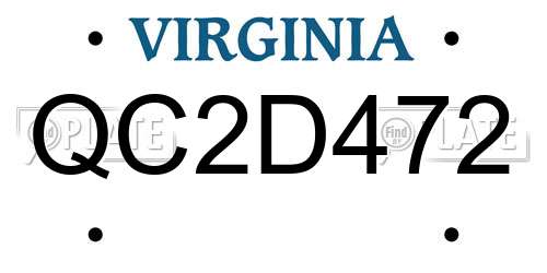 QC2D472 Virginia License Plate