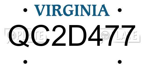 QC2D477 Virginia License Plate