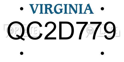 QC2D779 Virginia License Plate