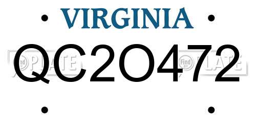 QC2O472 Virginia License Plate