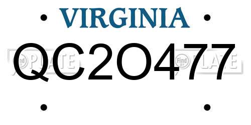 QC2O477 Virginia License Plate