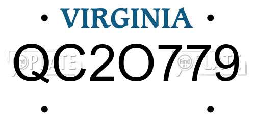 QC2O779 Virginia License Plate