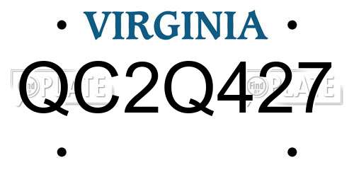 QC2Q427 Virginia License Plate